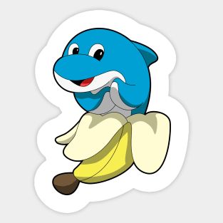 Dolphin with Banana Sticker